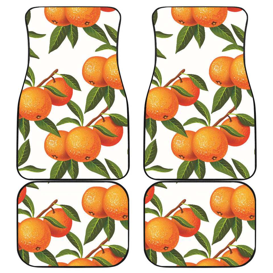 Oranges Pattern Background Front And Back Car Mats