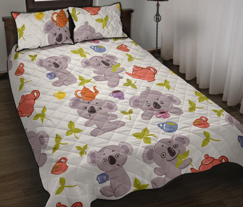 Cute koalas teapots tea Quilt Bed Set