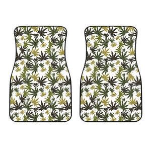 Canabis Marijuana Weed Pattern Print Design 05 Front Car Mats