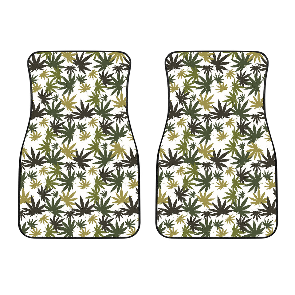 Canabis Marijuana Weed Pattern Print Design 05 Front Car Mats