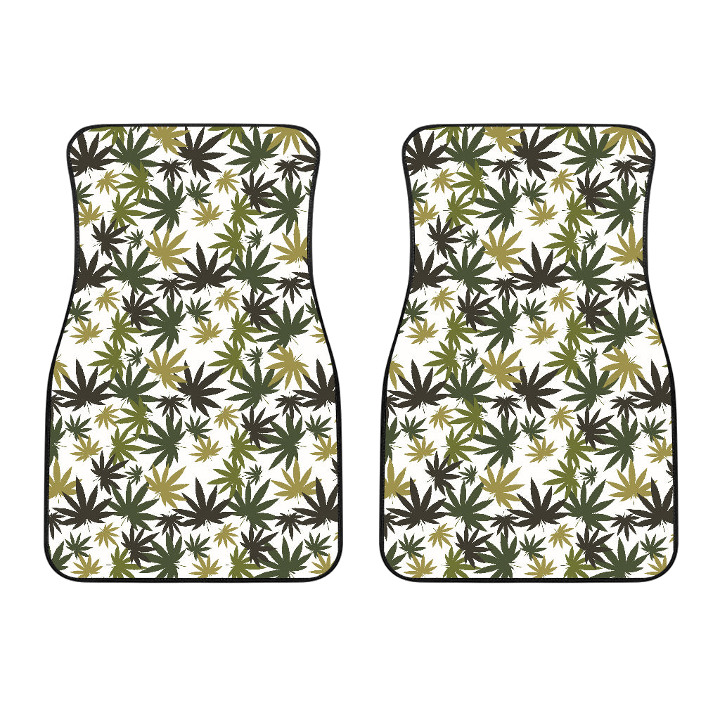 Canabis Marijuana Weed Pattern Print Design 05 Front Car Mats