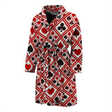 Casino Cards Suits Pattern Print Design 03 Men's Bathrobe