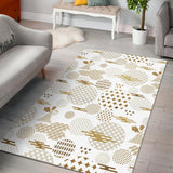 Beautiful Gold Japanese Pattern Area Rug