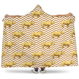 Rhino Yellow Theme Pattern Hooded Blanket