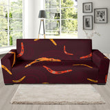 Boomerang Australian Aboriginal Ornament Circle Black Background Sofa Slipcover