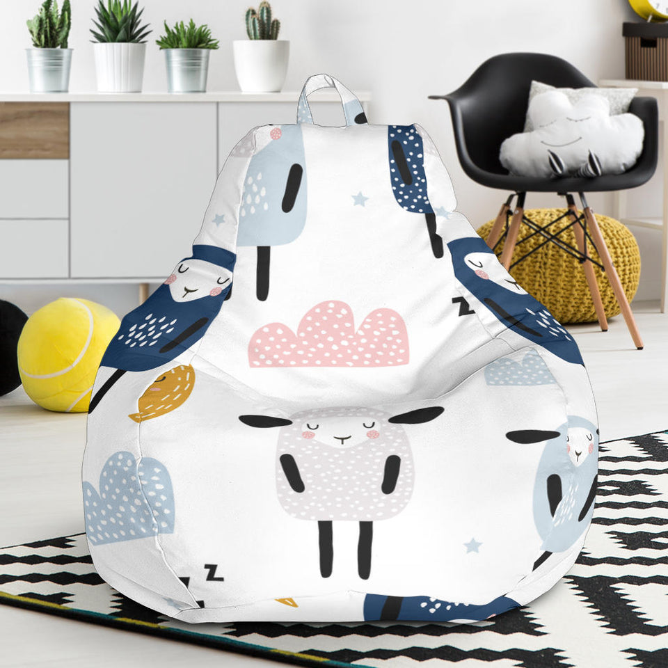 Cute Sleeping Sheep Moon Cloud Pattern Bean Bag Cover