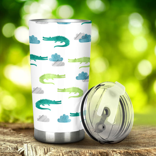 Watercolor Crocodile Pattern Tumbler