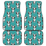 Hand Drawn Boston Terrier Dog Pattern Front And Back Car Mats