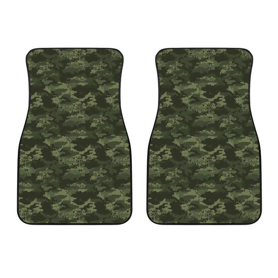 Digital Green Camo Camouflage Pattern  Front Car Mats