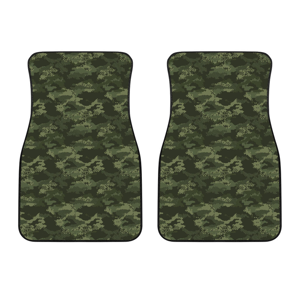 Digital Green Camo Camouflage Pattern  Front Car Mats
