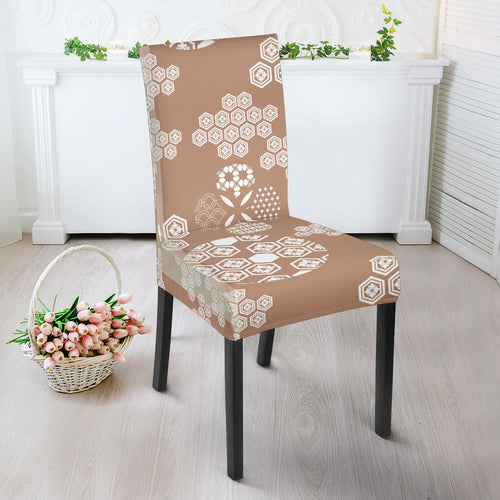 Beautiful Hexagon Japanese  Pattern Dining Chair Slipcover