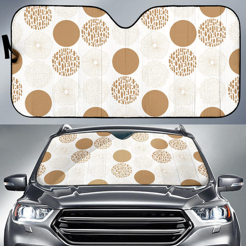Gold Texture Mushroom Pattern Car Sun Shade