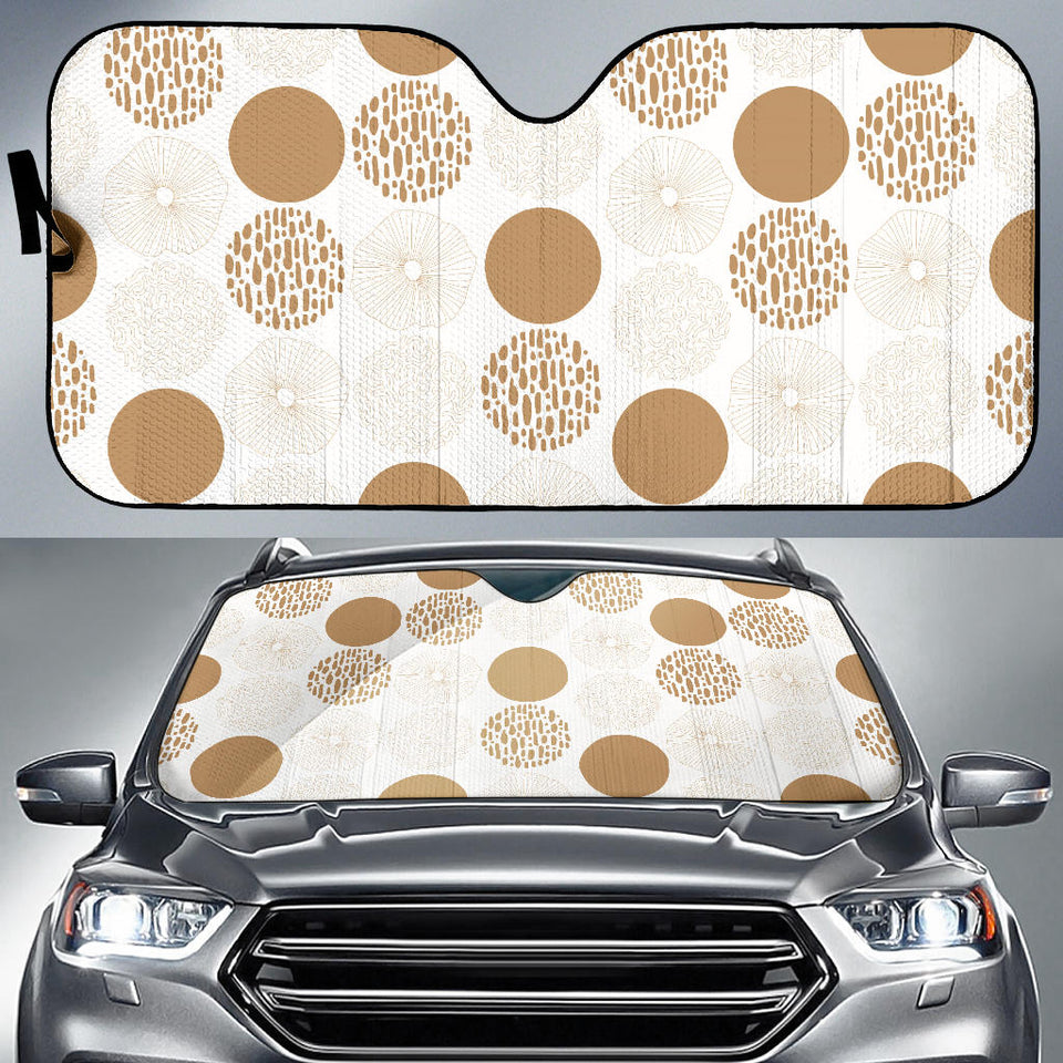 Gold Texture Mushroom Pattern Car Sun Shade