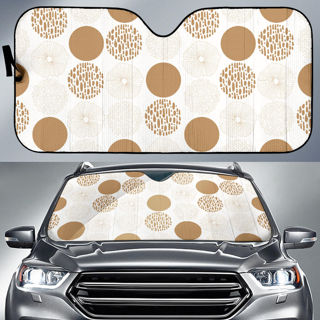 Gold Texture Mushroom Pattern Car Sun Shade