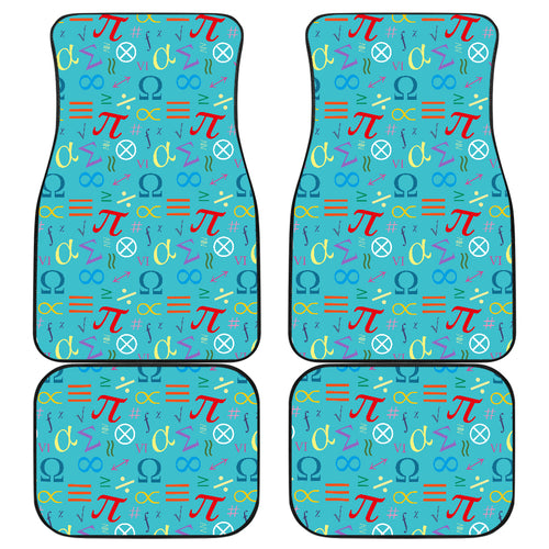 Math Pattern Print Design 02 Front and Back Car Mats