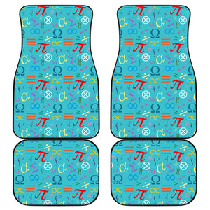 Math Pattern Print Design 02 Front and Back Car Mats
