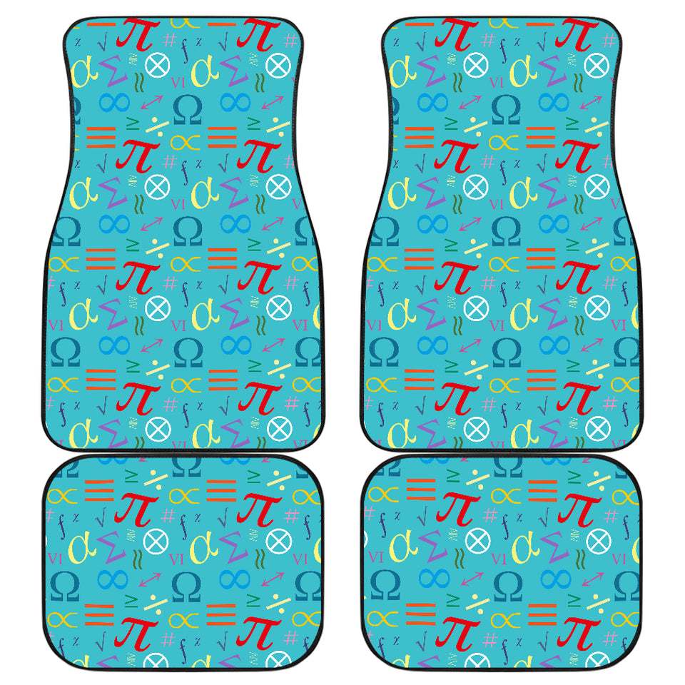 Math Pattern Print Design 02 Front and Back Car Mats