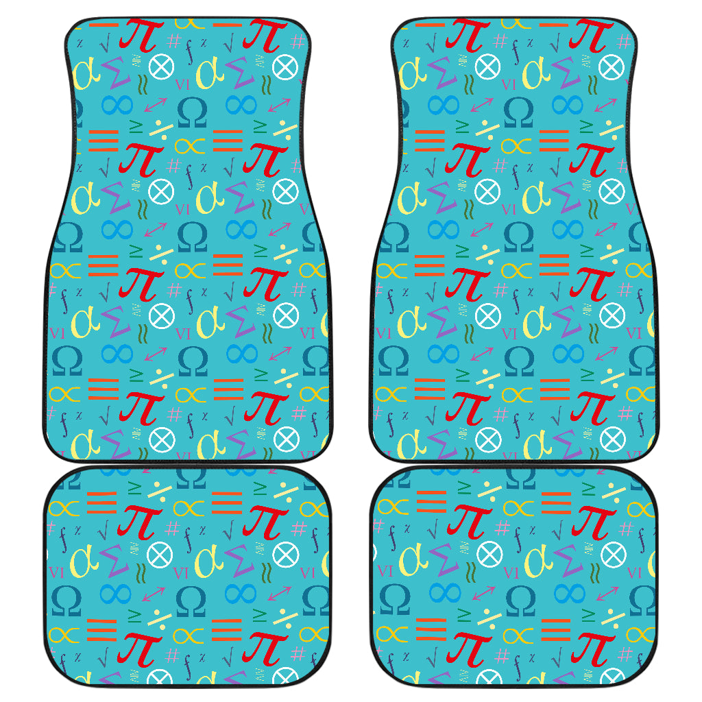 Math Pattern Print Design 02 Front and Back Car Mats