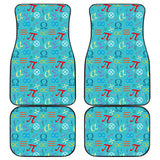 Math Pattern Print Design 02 Front and Back Car Mats