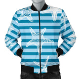 Starfish Blue Blackground Men'S Bomber Jacket