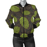 Hop Pattern Black Background Women'S Bomber Jacket