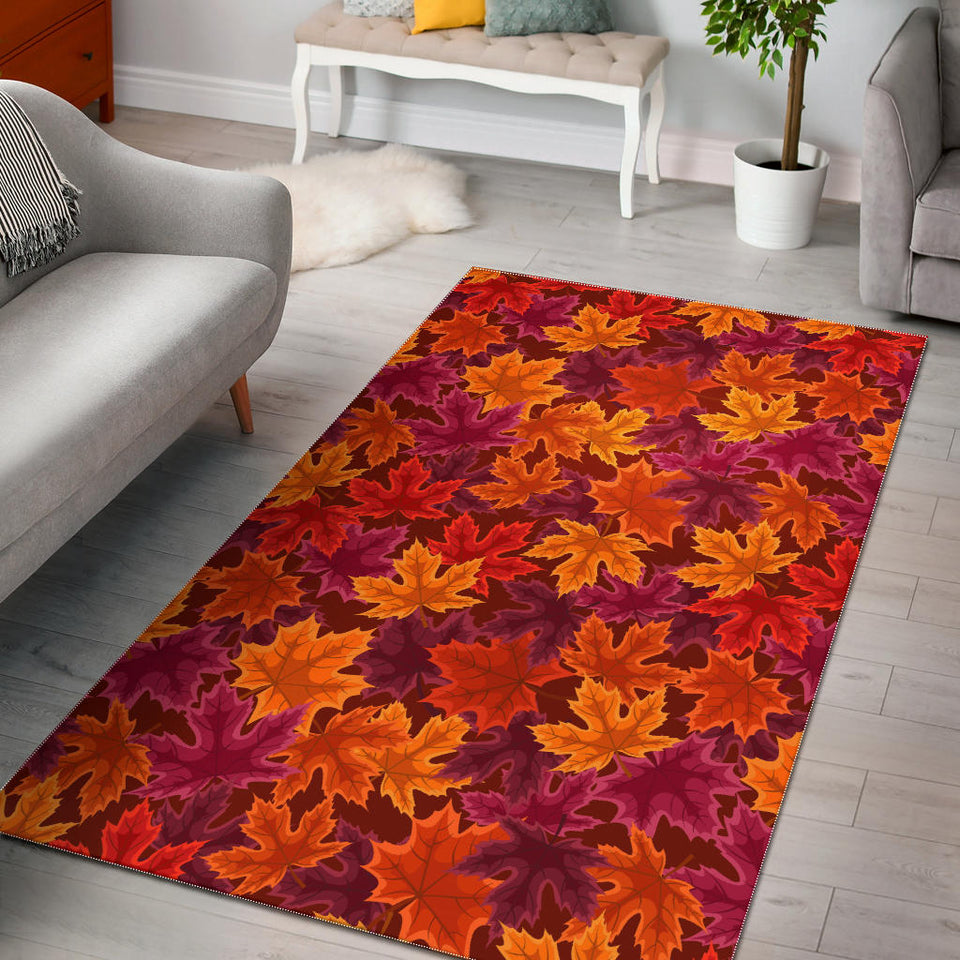 Autumn Maple Leaf Pattern Area Rug