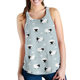 Sheep polka dot cloud pattern Women Racerback Tank Top