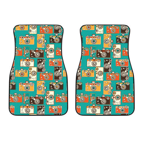 Camera Pattern Print Design 03 Front Car Mats