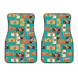 Camera Pattern Print Design 03 Front Car Mats