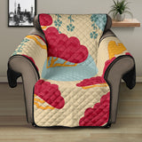 Red Bonsai gray sun japanese pattern Recliner Cover Protector