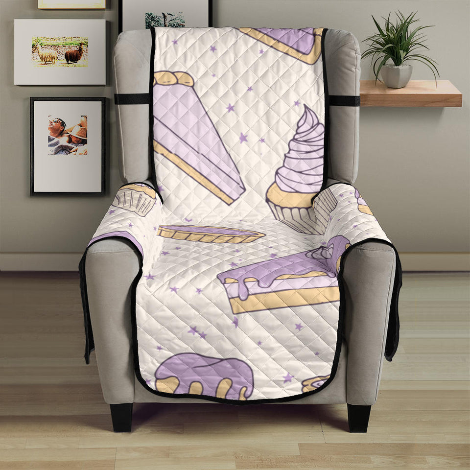 Cakes pies tarts muffins and eclairs purple blueberry topping pattern Chair Cover Protector