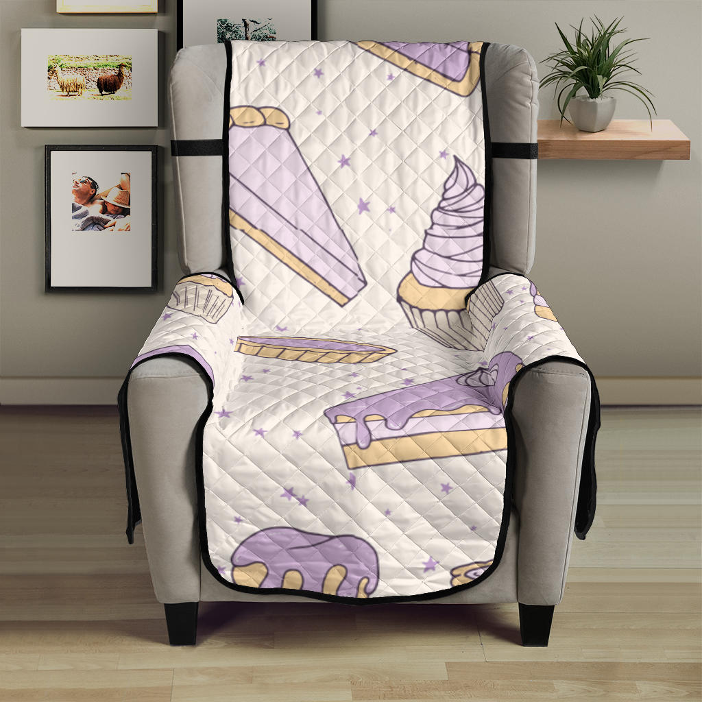 Cakes pies tarts muffins and eclairs purple blueberry topping pattern Chair Cover Protector