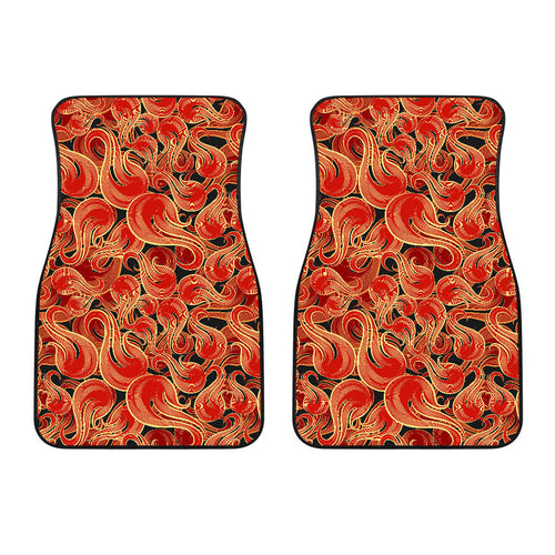 Fire Flame Pattern Front Car Mats