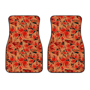 Fire Flame Pattern Front Car Mats
