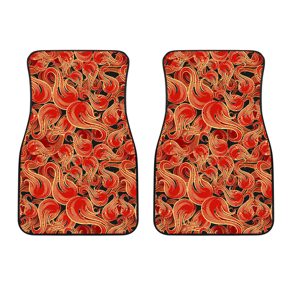 Fire Flame Pattern Front Car Mats
