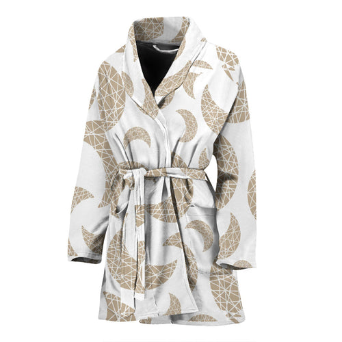 Cool Gold Moon Abstract Pattern Women'S Bathrobe