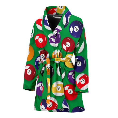 Billiard Ball Pattern Print Design 02 Women's Bathrobe