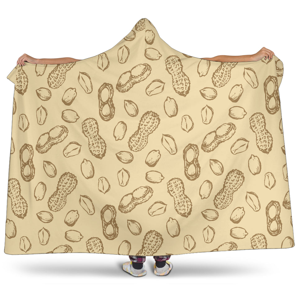 Hand Drawn Peanuts Pattern Hooded Blanket
