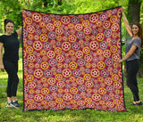 Gear Pattern Print Design 04 Premium Quilt