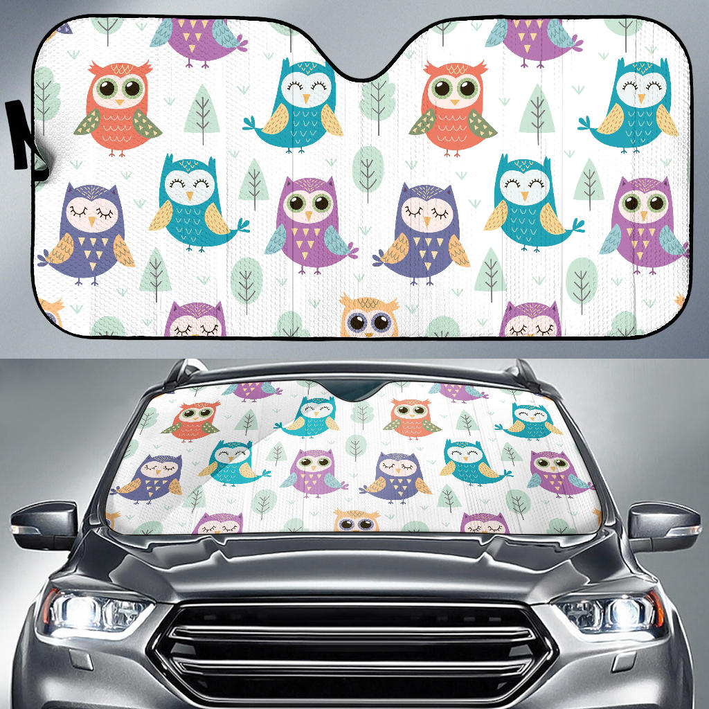 Cute Owl Pattern Car Sun Shade