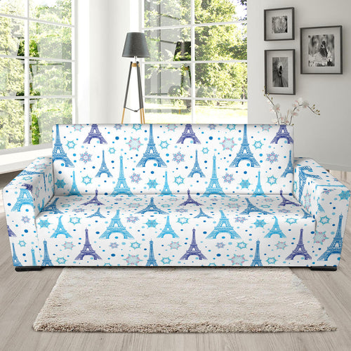 Eiffel Tower Pattern Print Design 01 Sofa Slipcover