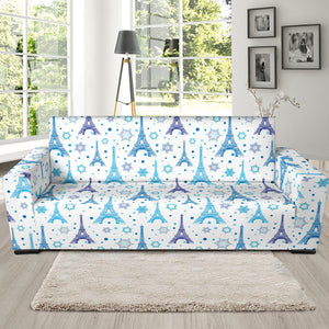 Eiffel Tower Pattern Print Design 01 Sofa Slipcover