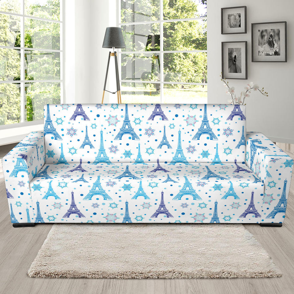 Eiffel Tower Pattern Print Design 01 Sofa Slipcover