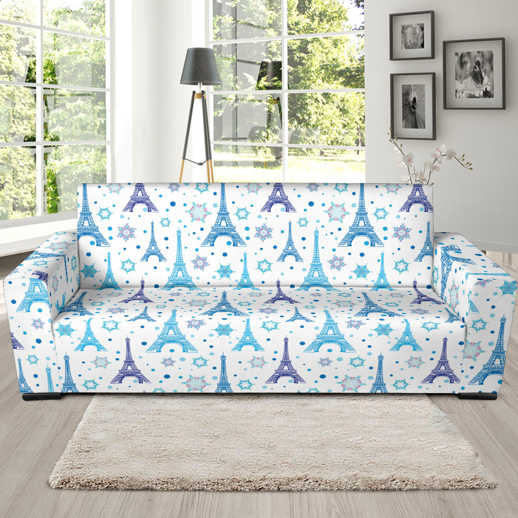 Eiffel Tower Pattern Print Design 01 Sofa Slipcover