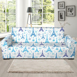 Eiffel Tower Pattern Print Design 01 Sofa Slipcover