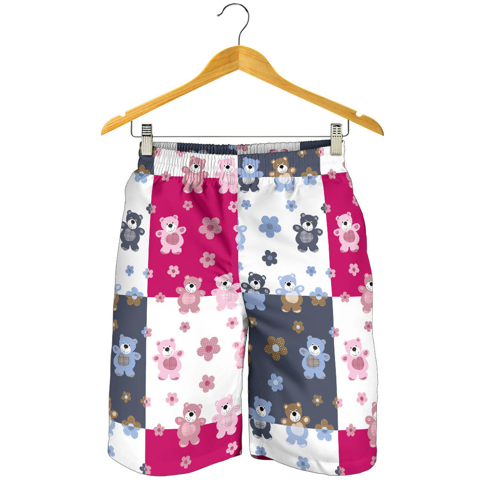 Teddy Bear Pattern Print Design 03 Men Shorts