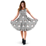 Bull Terrier Pattern Print Design 05 Sleeveless Midi Dress