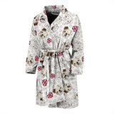 English Bulldog Pattern Print Design 01 Men's Bathrobe