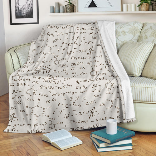 Chemistry Periodic Table Pattern Print Design 04 Premium Blanket