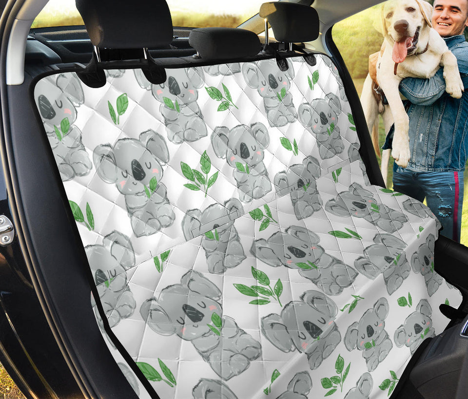 Hand Drawn Koala Leaves Pattern Dog Car Seat Covers